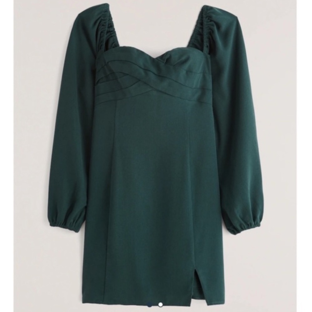 Abercrombie & Fitch Long Sleeve Draped Bodice Mini Dress with Slit